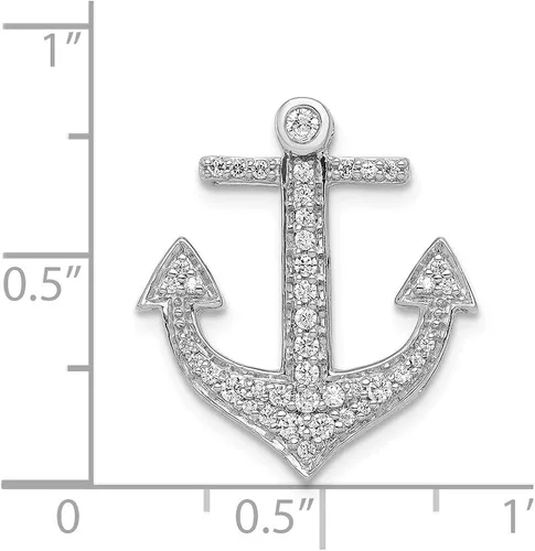 Vista 4 de Colgante de oro blanco macizo de 14 k con diamantes de 14 qt.
