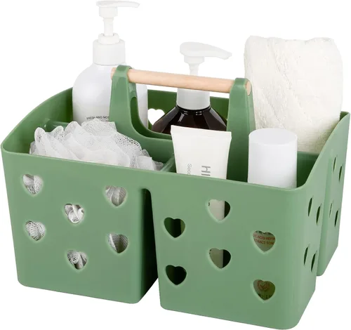 Vista 15 de Anyoifax Organizador de Ducha Portátil Cesta de Ducha de Plástico Organizador de Baño Dividido Organizador de Limpieza de Almacenamiento con Asa