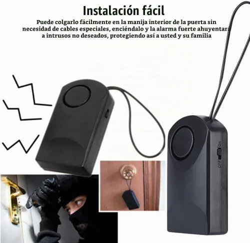 Vista 3 de Alarma de seguridad antirrobo táctil, alarma de alto decibelio de 120db para manijas de puerta, mochilas, equipaje