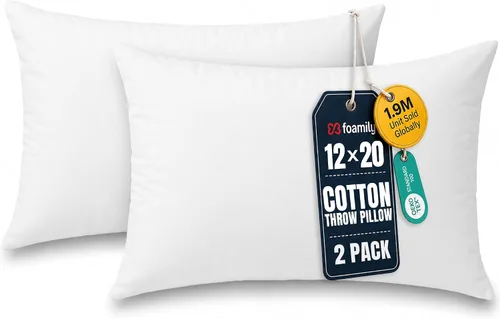 Vista 13 de Foamily Insertos de almohada 100% algodón de 12 x 12 pulgadas, rellenos de almohada para almohadas decorativas para sofá y cama, relleno de almohada