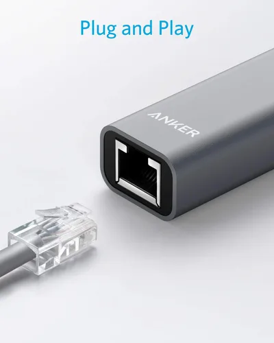 Vista 8 de Anker Adaptador USB C a Ethernet, concentrador de red portátil de 1 Gigabit, 10/100/1000 Mbps, para MacBook Pro, iPad Pro 2019/2018, ChromeBook