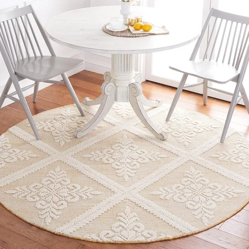 Vista 37 de SAFAVIEH Vermont Collection - Alfombra decorativa de 2 pies 3 pulgadas x 4 pies, color marfil, lana hecha a mano, ideal para zonas de alto tráfico