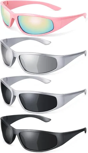 Vista 11 de Paquete de 4 lentes de sol deportivos polarizados para mujeres y hombres, protección UV, para correr, ciclismo, pesca, al aire libre
