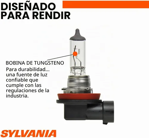 Vista 5 de SYLVANIA - H8 Basic - Bombilla halógena para faros, niebla, luces de circulación diurna y aplicaciones en curvas (contiene 1 bombilla)