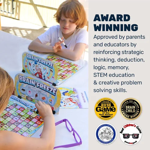 Vista 4 de Brain Freeze From MIGHTY FUN, Juego de mesa ganador de premios, para niños y familias, diversión y juego educativo para aprender estrategias
