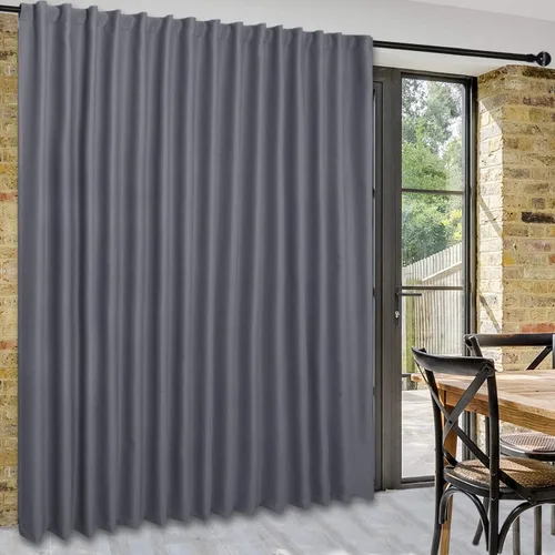 Vista 60 de DWCN Cortina opaca divisora de privacidad para puerta corrediza de patio, cortinas térmicas extra anchas con pestaña trasera y bolsillo para barra