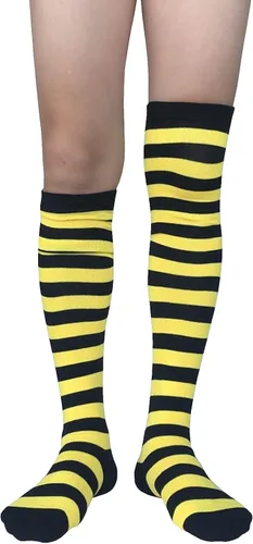 Vista 9 de spomei Women Striped Thigh High Stockings, Cotton Over Knee Tube Long Stocks For CosplayGothChristmas Party LW-3