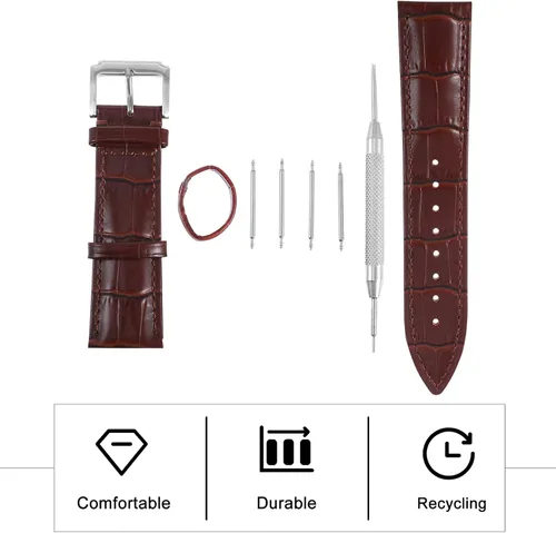 Vista 5 de Hemobllo 1 Set Leather Strap Leather Wristband Reloj Inteligente Para Mujer Relojes Inteligentes Para Mujer Replacement Strap Band Reloj Inteligente