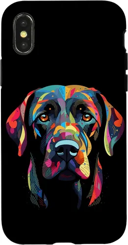 Vista 5 de Labrador Retriever - Carcasa para iPhone 17, diseño de cara de perro, color negro