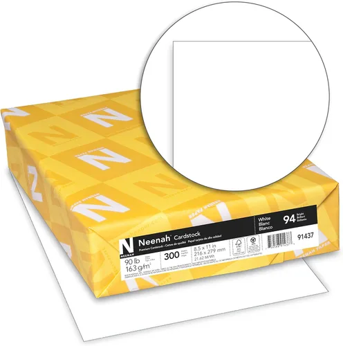 Vista 5 de Neenah Cartulina premium, 8.5 x 11 pulgadas, blanco brillante y cartulina, 8.5 x 11 pulgadas, 90 lb/163 gsm, blanco, 300 hojas y kit de iniciación