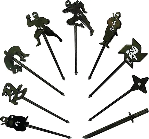 Vista 8 de GET FRESH Palillos de comida ninja para niños – 18 piezas de mini palillos de comida ninja para decoración de almuerzo de niños pequeños – Palillos