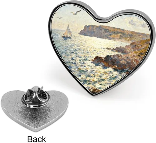 Vista 3 de Cap Negre Watercolor Brooch Personalized Heart Brooch Fashion Aluminum Alloy Love Heart Shaped Lapel Pin Metal Badge Brooches for Shirt Clothing