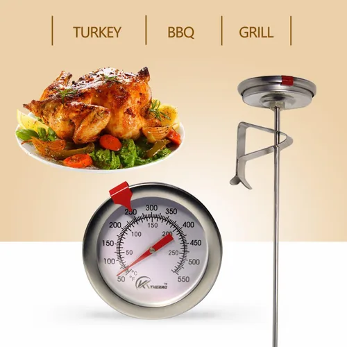 Vista 5 de KT THERMO Termómetro de caramelo/freír profundo con lectura instantánea, termómetro analógico, termómetro de carne con pincho de acero inoxidable