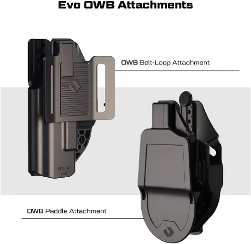 Vista 3 de Orpaz EVO G19 - Funda modular de rodamiento de luz compatible con ambidiestro Glock 19 con luz, funda de doble transporte que proporciona múltiples