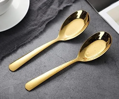 Vista 7 de Cucharas de sopa de acero inoxidable, juego de 6 cucharas de sopa de peso pesado, cucharas de sopa chinas, cucharas de ramen pulidas con espejo