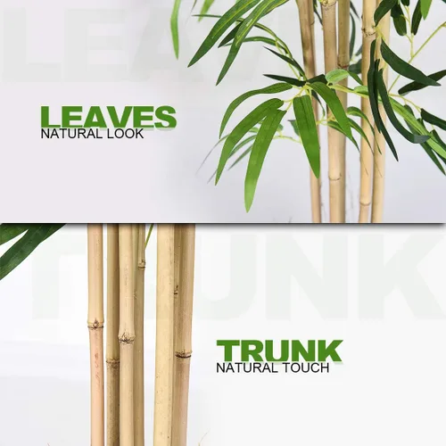 Vista 2 de FFlyer - Árbol de bambú artificial de 5 pies, árbol de bambú casi natural, bambú de estilo clásico, planta alta en maceta sintética para el hogar