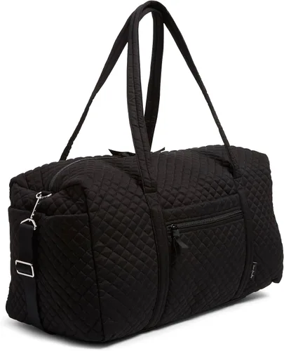 Vista 4 de Vera Bradley - Bolsa de viaje grande de algodón para mujer, Negro (True Black)