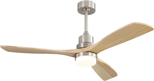 Vista 12 de Sofucor Ventiladores de techo de madera maciza de 52 pulgadas con luces y control remoto, ventilador de techo regulable de 6 velocidades