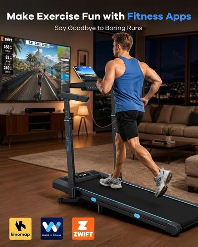 Vista 5 de WELLFIT Cinta de correr inclinada automática, caminadora resistente
