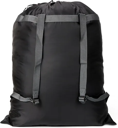Vista 16 de Paquete de 2 mochilas para lavandería, 27 x 34 pulgadas, bolsa de lavandería resistente con correas para el hombro, cierre de cordón, mochila