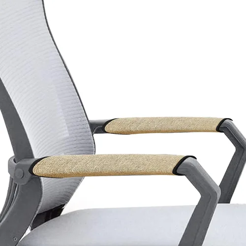 Vista 8 de Ntomtuex Juego de 2 fundas de lino para reposabrazos de silla de oficina, fundas ajustables para reposabrazos de silla de ruedas, protector