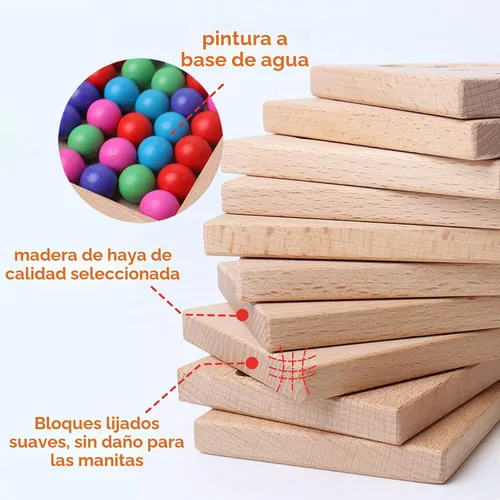 Vista 4 de Juego de tablas de seguimiento de números de madera, juguete de conteo de cuentas de matemáticas Montessori para niños pequeños, aprendizaje