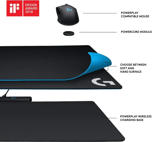 Vista 9 de LogitechG PowerPlay - Alfombrilla de mouse de carga inalámbrica compatible con G ProG903G703G502 Lightspeed Gaming Ratones - Negro
