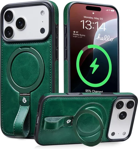 Vista 35 de Butaiga - Funda para iPhone 12 Pro Max con correa de cuero, soporte de anillo, color negro Finger Loop, Relieve Smartphone Pinky Strain