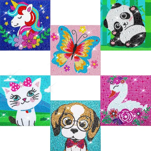 Vista 14 de Labeol Kits de arte de diamantes para niños, manualidades para niñas de 6 a 8 a 10 a 12 años, fáciles de hacer tú mismo, creativas calcomanías