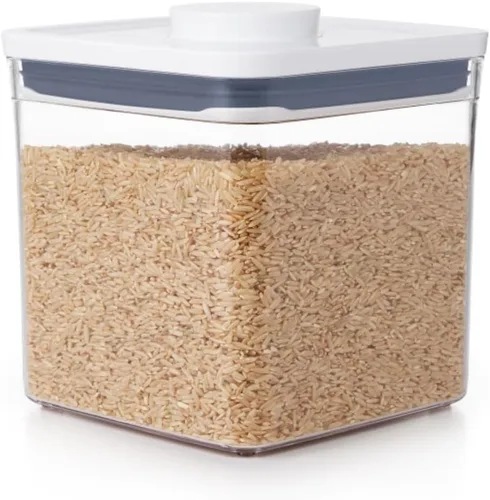 Vista 21 de OXO Good Grips POP - Recipiente hermético de almacenamiento de alimentos - Caja Grande Mini 1.1 Qt Ideal para bolsitas de té, suministros de Blanco