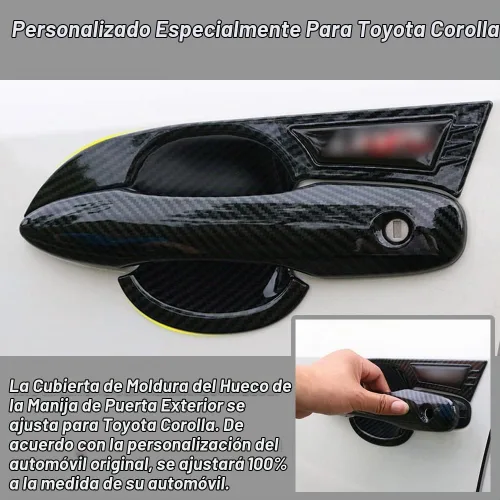 Vista 3 de 8 piezas ABS negro brillante automotriz cubierta exterior de la manija de la puerta cubierta del cuenco protector de la puerta exterior decoración