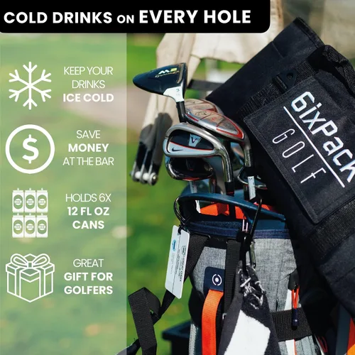 Vista 6 de Bolsa enfriadora de golf más 2 paquetes de hielo, aislamiento de celda cerrada HD que mantiene las bebidas frías durante horas, capacidad para 6