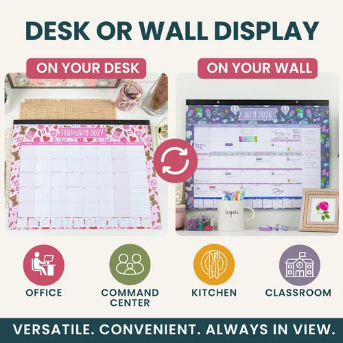 Vista 8 de bloom daily planners Calendario de escritorio 2026-2027 – Calendario de pared grande del año académico (julio de 2026 a julio de 2027) – 21 x 16