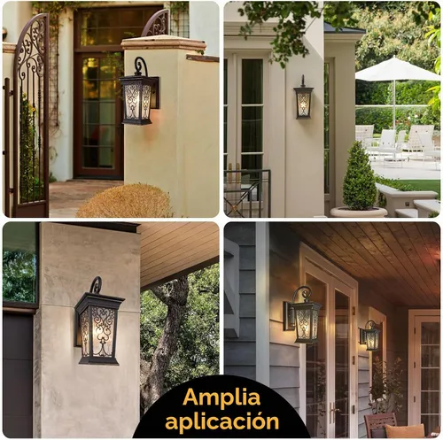 Vista 6 de ALVIME - Lámparas de pared para exteriores, accesorios de iluminación exterior de bronce aceitado de 14 pulgadas, luces impermeables