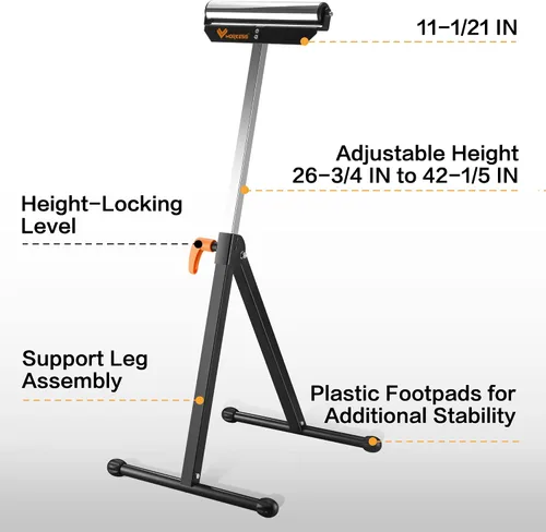 Vista 2 de WORKESS Soporte de Rodillos Capacidad de Carga de 132 Libras, Paquete Doble WK-RS004T