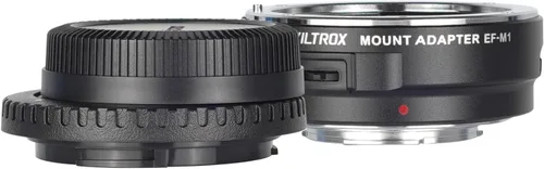 Vista 3 de Adaptador de lentes de enfoque automático EF-M1 de metal compatible con lentes Canon EF para cámaras Iumix/oIympus/bmpcc Micro Cuatro Tercios (M4/3)