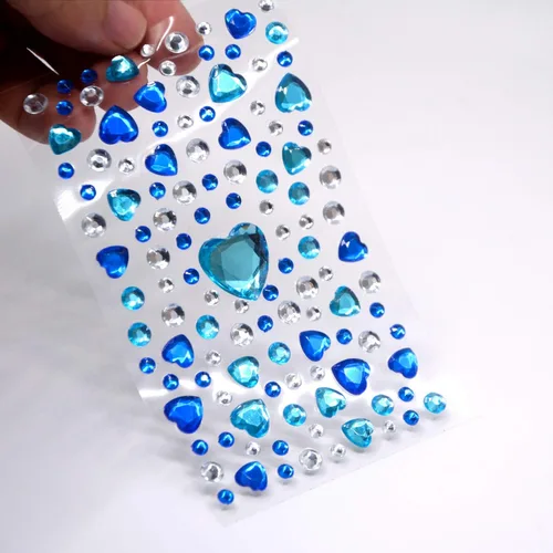 Vista 5 de 2800 piezas de 25 hojas autoadhesivas de joyas de diamantes de imitación, calcomanías de diamantes de imitación, gemas de diamantes de imitación