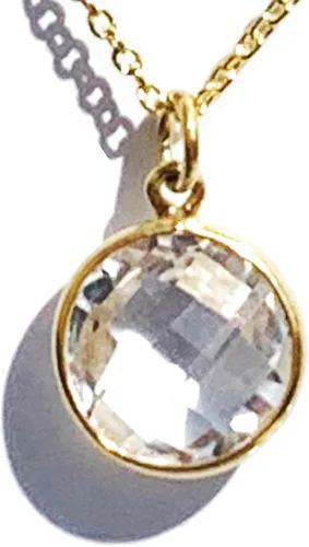 Vista 23 de Collar con colgante redondo, piedras preciosas naturales, labradorita, piedra lunar arcoíris, cristal, cuarzo rosa, amatista, citrino, plata de ley