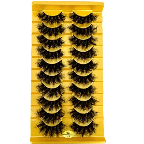 Vista 14 de Nuevas 10 Pares de Pestañas de Visón 3D Pestañas Postizas Hechas a Mano Pestañas Largas Esponjosas y Voluminosas Naturales Herramientas