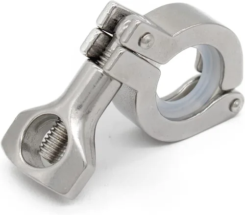 Vista 6 de Tri Clamp 0.5-0.75" Acero inoxidable 304 Heavy Duty Sanitaria Abrazadera Solo Pin con Junta de Silicona