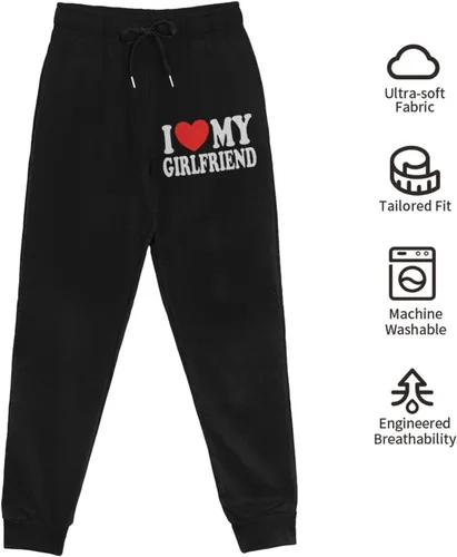 Vista 8 de Heart I Love My Girlfriend - Pantalones deportivos de moda con bolsillos para hombre