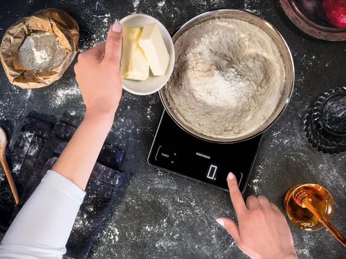 Vista 5 de Soehnle Page Profi 100, báscula digital de alimentos para cocinar y preparar comidas, báscula de cocina con pantalla LCD, báscula de alimentos