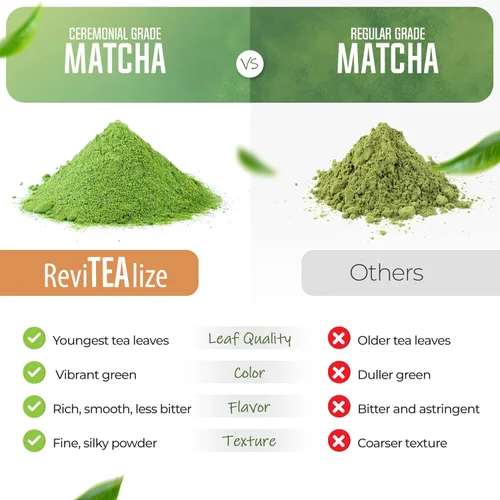 Vista 4 de ReviTEAlize Mushroom Matcha – Matcha orgánica de grado ceremonial, 7 hongos y adaptógenos – Alternativa de café para energía, enfoque y salud