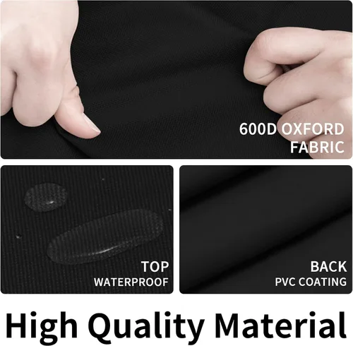 Vista 3 de Easy-Going Funda resistente 600D para muebles de patio, juego de mesa y silla rectangular al aire libre, funda impermeable para exteriores
