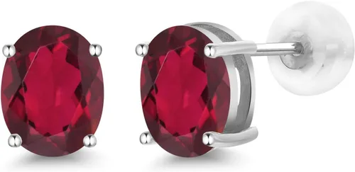 Vista 173 de Gem Stone King Aretes de oro de 14 quilates con piedra natal ovalada de 0.315 x 0.236 in Aretes de oro para mujer