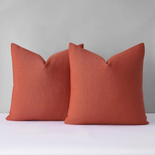 Vista 28 de Mixhug Juego de 2 fundas de almohada decorativas de lino para sofá y cama, cojín lumbar, color marrón claro, 12 x 20 pulgadas