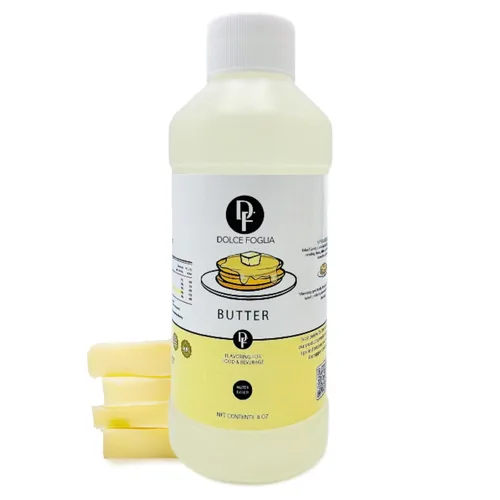 Vista 15 de Dolce Flav Extracto de mantequilla – 2 onzas soluble en agua, Kosher, sin azúcar, sabor concentrado de mantequilla de imitación para hornear