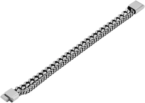 Vista 3 de Pulsera de acero inoxidable doble Franco y curban para hombre