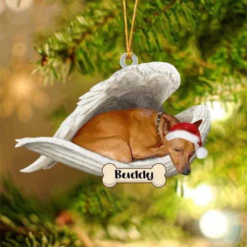 Vista 137 de Afghan Hounds - Adorno de Navidad con alas de ángel durmiente, recuerdo personalizado para perros 2024, adorno de forma acrílica, regalos