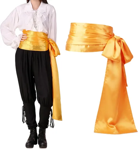 Vista 12 de ThePirateDressing Disfraz de pirata medieval renacentista para Halloween, banda grande